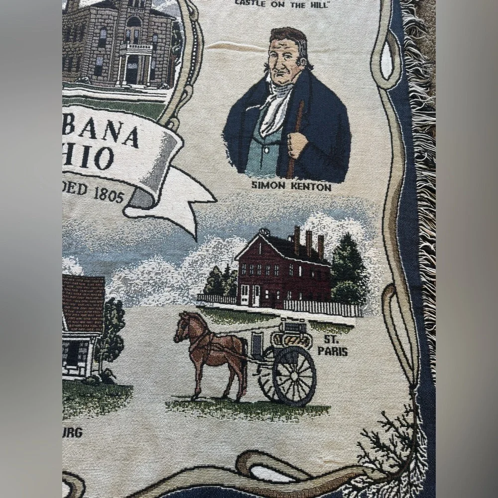 Urbana Ohio tapestry blanket